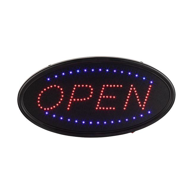 LED Leuchtschild „Open“, Lichter: ROT / BLAU